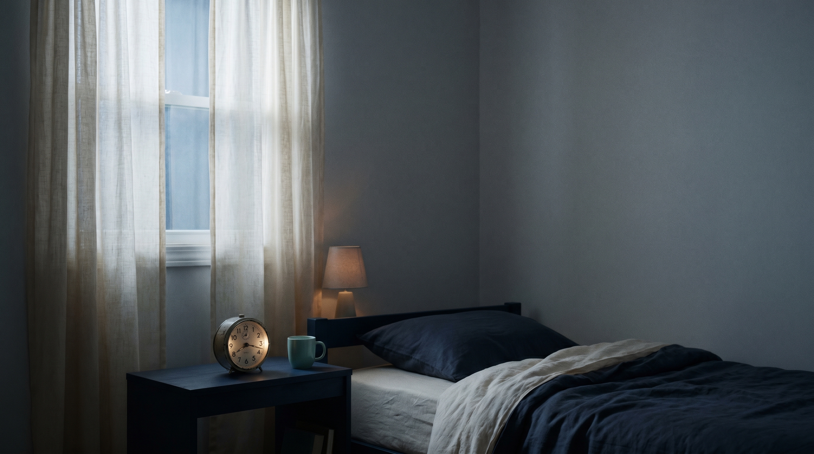 Person resting peacefully at night